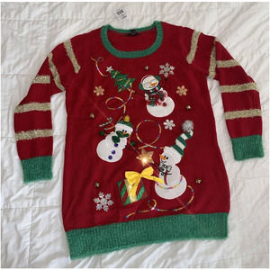 United States Sweaters Size XL Holiday Ugly Christmas Snowmen Jiiingle Bells